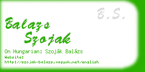 balazs szojak business card
